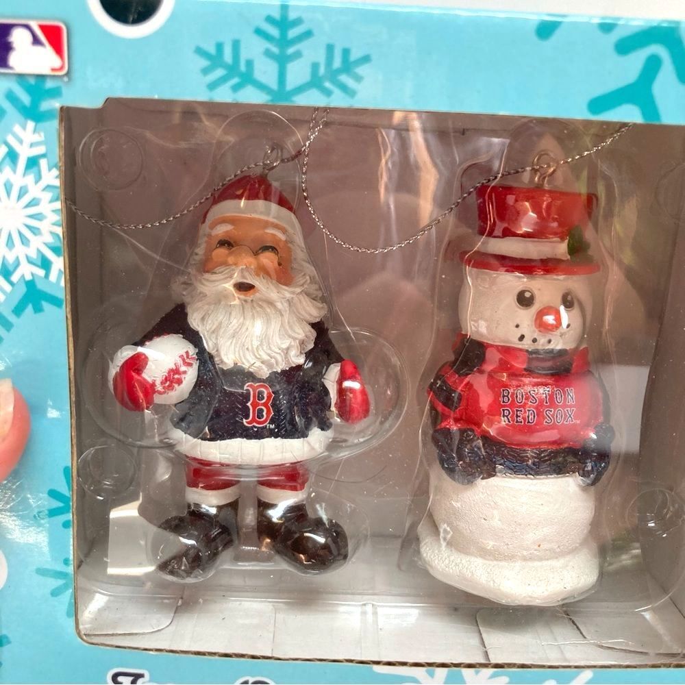 MLB Boston Red Sox Christmas Tree Holiday Ornaments  2 Pack